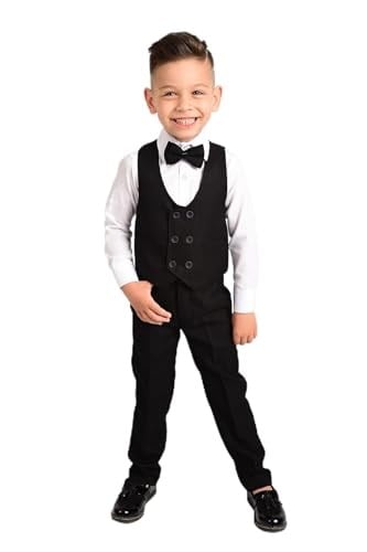 Merdia Kids Erkek Çocuk Smokin Takım Elbise Yelekli Papyonlu -1