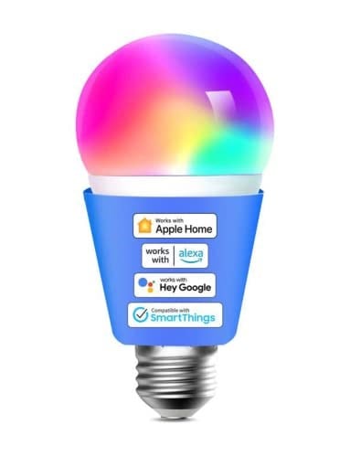 meross Akıllı Wi-Fi ampul, Apple HomeKit ile çalışır, WiFi lamba, LED, çok renkli, kısılabilir ampul, Siri, Alexa, Google Home ve SmartThings ile uyumlu, E27 sıcak beyaz