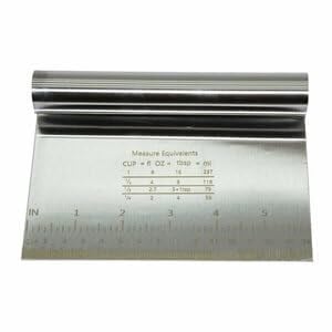 Metal Krom Hamur Kesici ve Kazıyıcı, 12x20 cm, Paslanmaz Çelik Malzeme, Profesyonel Mutfak Aracı