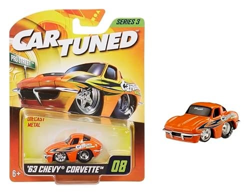 MGA Entertaintment CarTuned S3 1963 Chevy Corvette Stingray - Turuncu Pro Street Araba