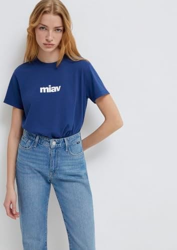 Miav Baskılı Lacivert Tişört Regular Fit/Normal Kesim 1610622-70722