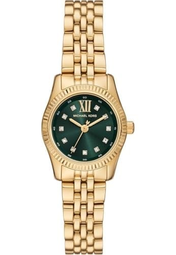 Michael Kors Petite Lexington Pave MK4842 Altın-Yeşil Kadın Kol Saati