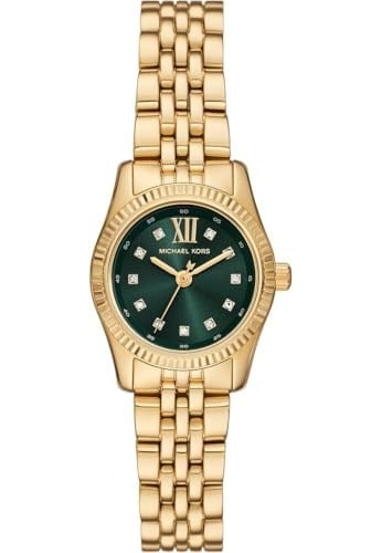 Michael Kors Petite Lexington Pave MK4842 Altın-Yeşil Kadın Kol Saati
