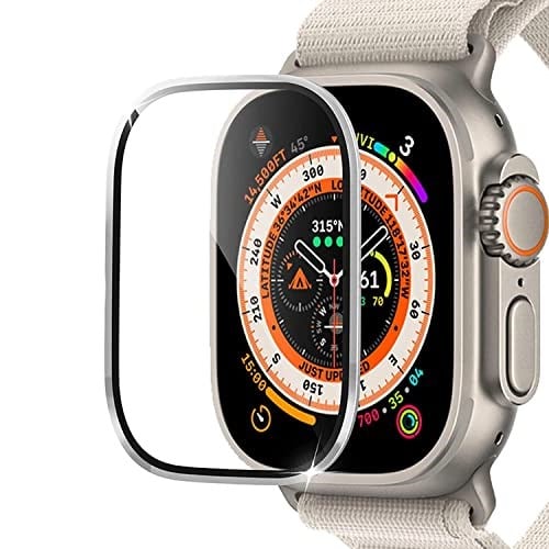 Microsonic Apple Watch Ultra Tam Kaplayan Cam Ekran Koruyucu V2 Gümüş [Watch Ultra ile Uyumlu Ekran Koruyucu - Gümüş]