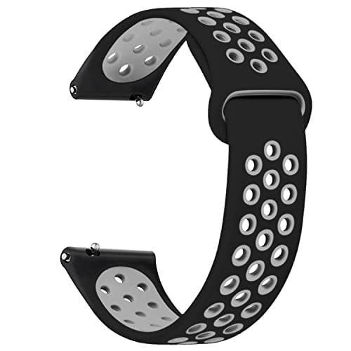Microsonic Huawei Watch GT 3 Pro 46mm Titanyum için Rainbow Gently Band Kordon Siyah Gri [Watch GT3 Pro 46mm Titanyum ile Uyumlu Kordon - Siyah - Gri]