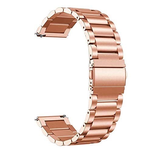 Microsonic Huawei Watch GT3 42mm için Metal Stainless Steel Kordon Rose Gold [Watch GT3 42mm ile Uyumlu Kordon - Rose Gold]