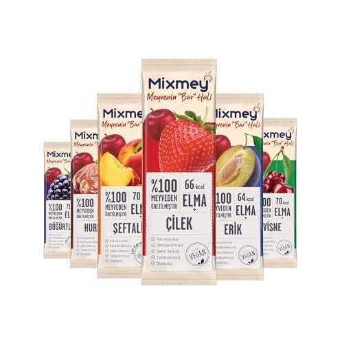 Mixmey Karma 2 Paket Meyve Bar 12 Adet | Glutensiz Ve Vegan Sağlıklı Atıştırmalıklar - 20gr X 12 Adet