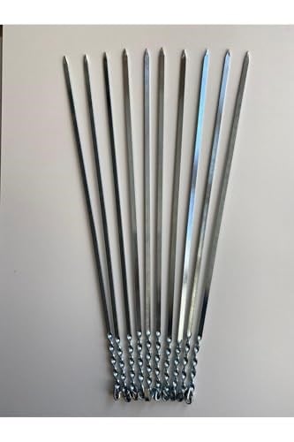 Mobilreyon 5 Adet Yassı Sebze Patlıcan Domates Tavuk Kanat Şişi (Uzunluk 60 Cm)