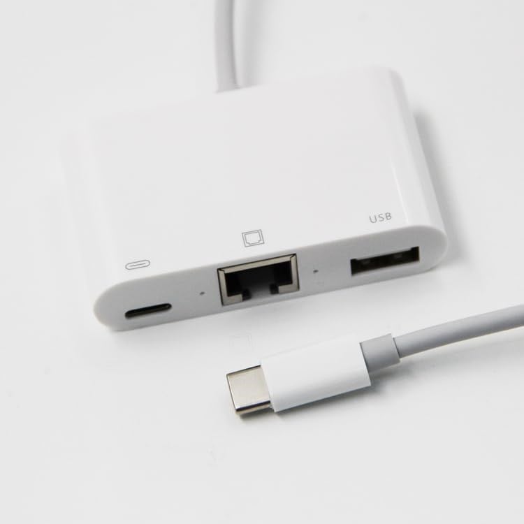 MODDESTORE Type-C 3in1 Ethernet RJ45 ve USB Kamera Adaptörü Type-C To Ethernet Kamera Çevirici Adaptör Okuyucu OTG Pd USB
