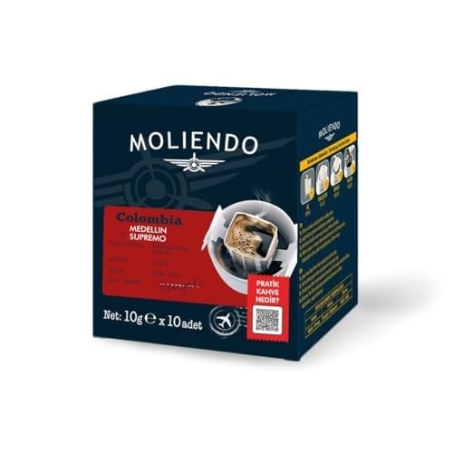 Moliendo Finest Coffee Colombia Medellin Supremo Pratik Filtre Kahve 10x10 g