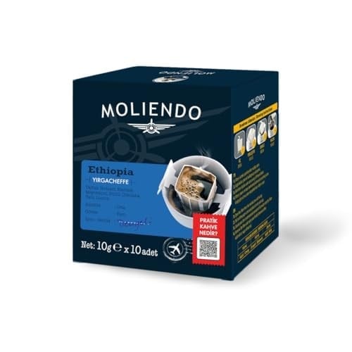 Moliendo Finest Coffee Ethiopia Yirgacheffe Pratik Filtre Kahve 10x10 g