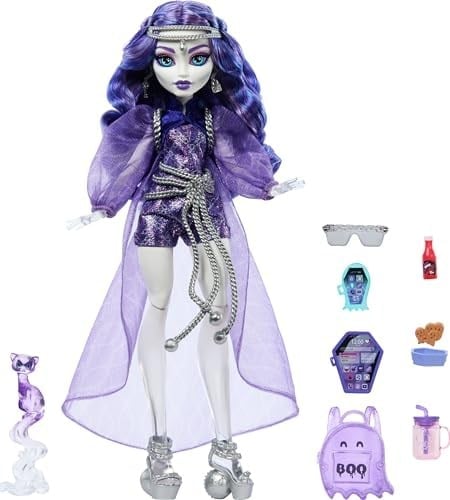 MONSTER HIGH SPECTRA VONDERGEIST Bebek Evcil gelinciği Rhuen ve aksesuarlarıyla Monster High Spectra Vondergeist bebek HXH77
