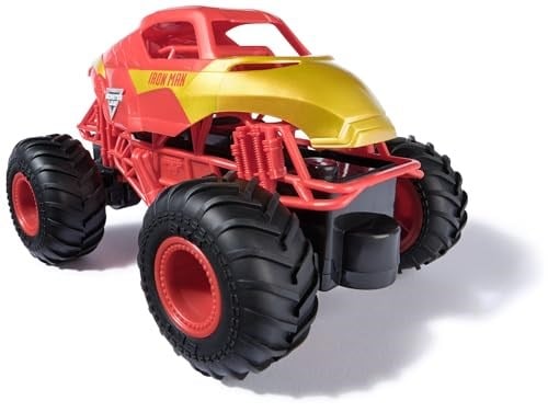 Monster Jam, Marvel Iron Man RC, Iron Man tasarımlı uzaktan kumandalı kamyonet, iç ve dış mekanlar için,1:24 ölçek, 3 yaşından itibaren