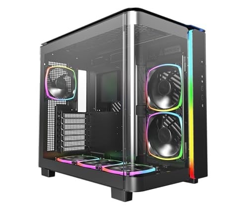 Montech KING 95 PRO Siyah Orta Kule Çift Bölmeli Kasa 6 ARGB Fand ile 10 Port ARGB HUB
