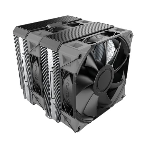 MONTECH NX600 6 Isı Borulu ve Premium Üst Kapaklı Çift Kule CPU Hava Soğutucu | 28mm E28 PWM Premium Fan | Lehimli Bakır Taban | Üstün Isı Dağılımı | Tüm Intel ve AMD Soket Desteği | Siyah | AMD AM5/A