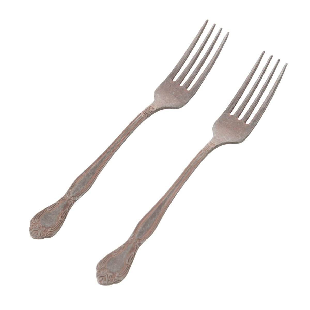 Mudo Home Antique Steel Gold Tatli Çatali 2 Li̇ Set