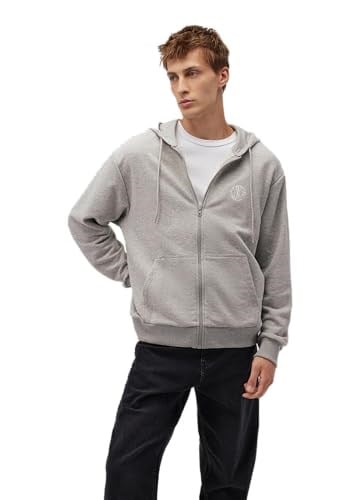 MVJNS Logo Baskılı Fermuarlı Kapüşonlu Gri Sweatshirt 0S10193-80196