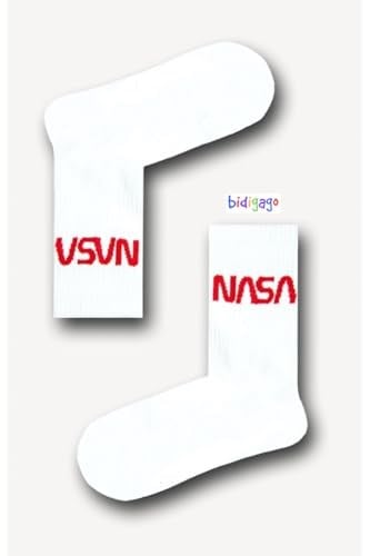 Nasa Desenli Unisex Atletik Kolej Çorap-1