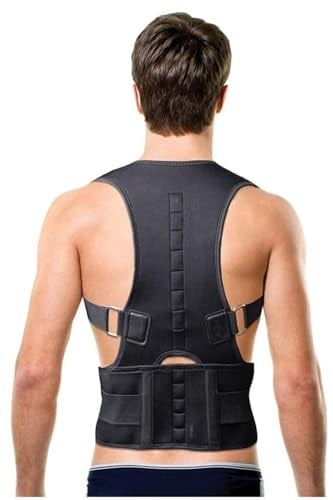 NASYA unisex dik duruş korsesi ayarlanabilir posturex manyetik korse Siyah