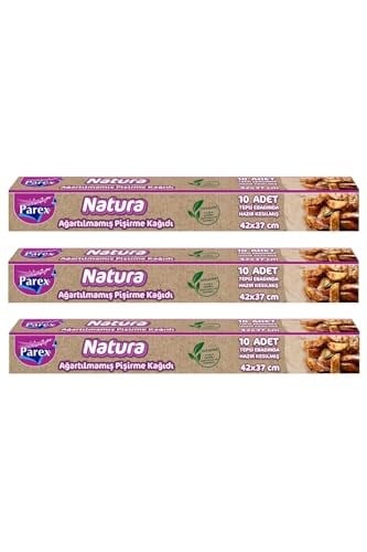Natura 3 Adet Ağartılmamış Organik Hazır Kesilmiş Pişirme Kağıdı 10'lu