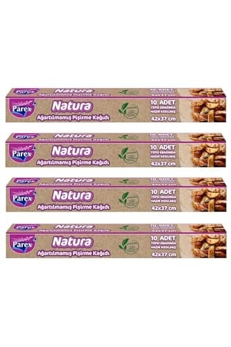 Natura 4 Adet Ağartılmamış Organik Hazır Kesilmiş Pişirme Kağıdı 10'lu