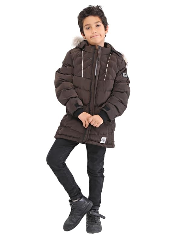Natural Kürklü Erkek Çocuk Kaban 51237K