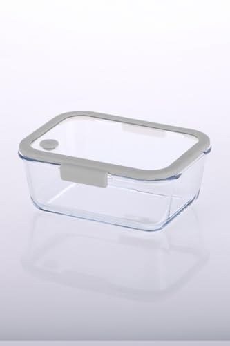 Neoflam Fika Glace Vakumlu Cam Saklama Kabı 1200 ML Gri