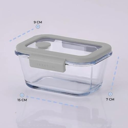 Neoflam Fika Glace Vakumlu Cam Saklama Kabı 460 ML Gri