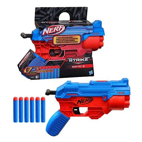 Nerf Alpha Strike Boa RC-6 Dart Blaster 6 Dart Döner Tamburlu - Bir Sırada 6 Dart - 6 Resmi Nerf Elite Dart içerir, Çok Renkli - Seçenekler: Modern, Büyük Kedi DB-2, FANG, SLINGER