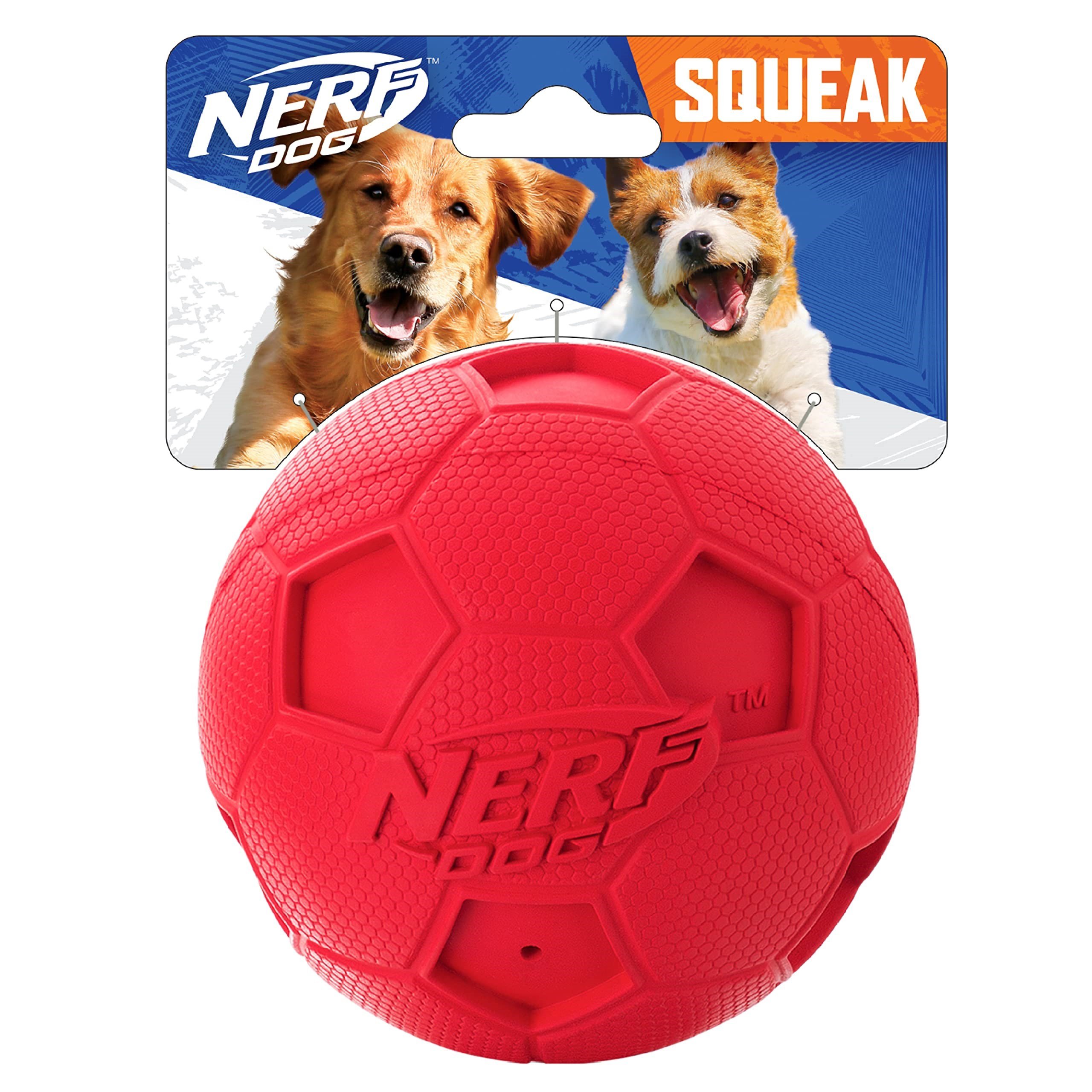 Nerf Dog İnteraktif Squeaker ile Futbol Topu Köpek Oyuncağı, Hafif, Dayanıklı ve Suya Dayanıklı, 10 cm, Orta/Büyük Irklar için, Tek Birim, Kırmı - Seçenekler: 2.5inches, 2.5inches (2 paketi), 4-inches