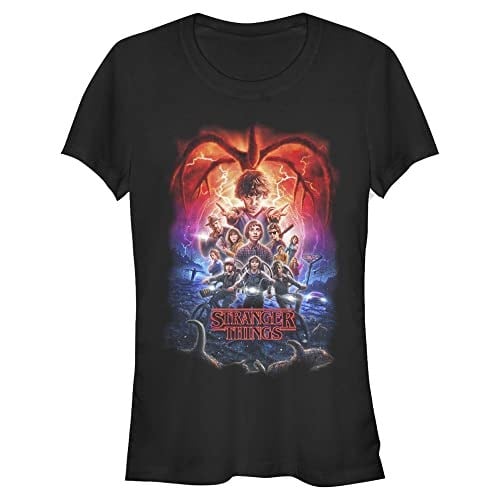 Netflix Stranger Things Ekip Bisiklet Yaka Tişört Kadın
