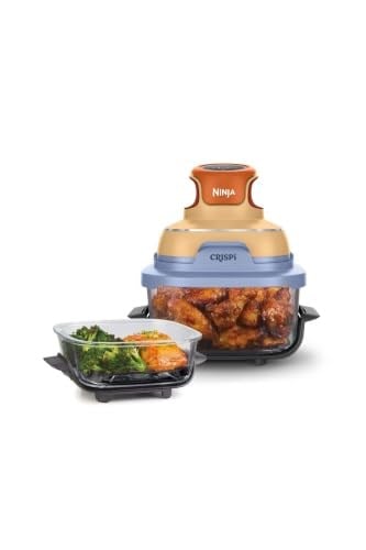 Ninja CRISPi 4-in-1 Taşınabilir Cam Hazneli Pişirme Sistemi, Siyah