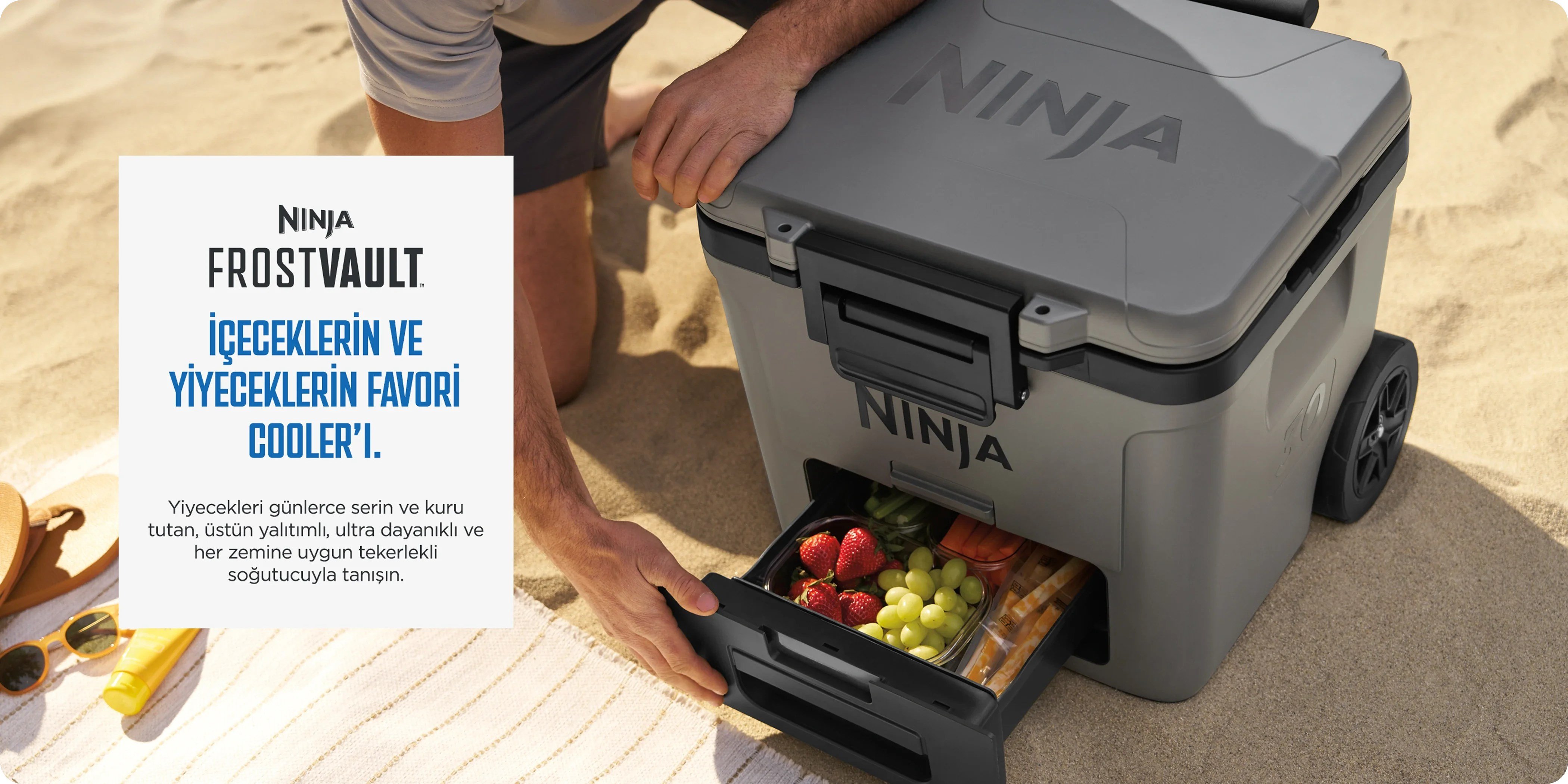 Ninja FrostVault Tekerlekli Cooler 28 Litre Gri