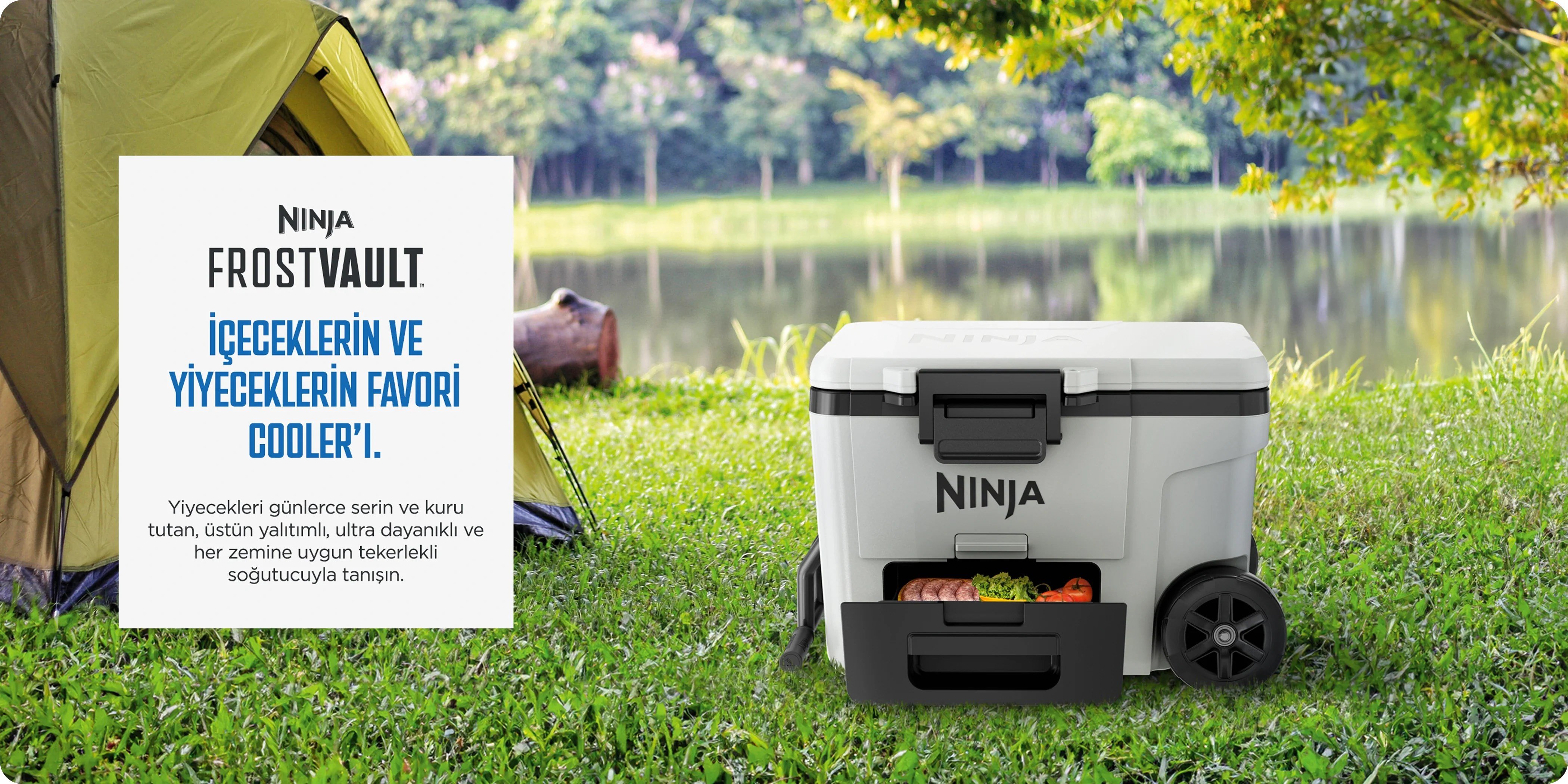 Ninja FrostVault Tekerlekli Cooler 42 Litre Beyaz