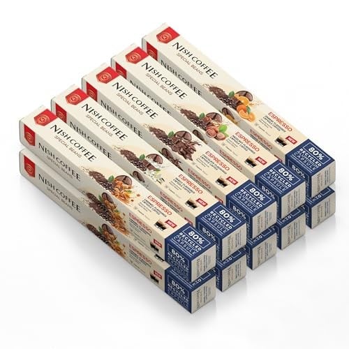 Nish Kahve Aromalı Kapsül Kahve 10'lu Set 2xKaramel 2xVanilya 2xÇikolata 2xFındık 2xPortakal 100 Adet