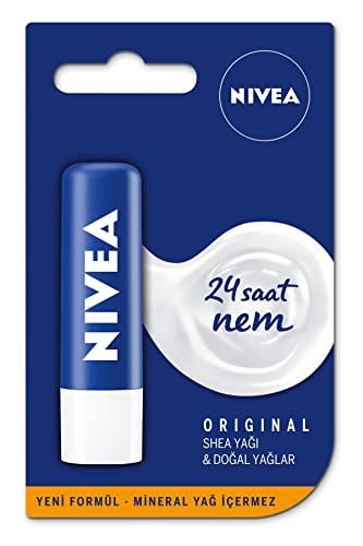 NIVEA Original Care Dudak Bakım Kremi (4,8 gr), 24 Saat Nem, Shea Yağı ve Doğal Yağlar, Gün Boyu Yumuşacık Dudaklar