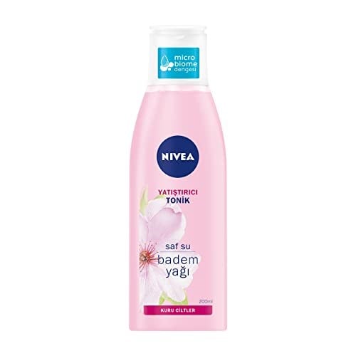 NIVEA Yatıştırıcı Kuru Ciltler, Yüz Temizleme, Saf Su ve Badem Yağı Tonik (200 ml)