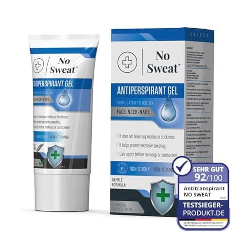 No Sweat Antiperspirant Gel 50 ML - Yüz-Boyun-Ense Terlemesine Karşı Koruma- Aşırı Terlemeye Yardımcı Jel -Spor Yaparken Kullanıma Uygun-Yüz Parlamasını Önlemeye Yardımcı-Makyaj Öncesi Kullanılabilir.