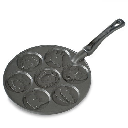Nordic Ware Gümüş dolar Mini krep tavası - Seçenekler: Hayvanat bahçesi arkadaşları pankek, Kar taneleri krep...