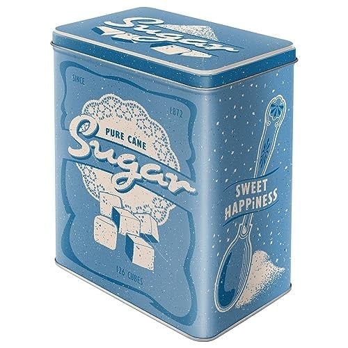 Nostalgic-Art Retro saklama teneke kutusu L, 3 l, Şeker – Mutfak için hediye fikri, büyük metal kahve kutusu, vintage tasarım