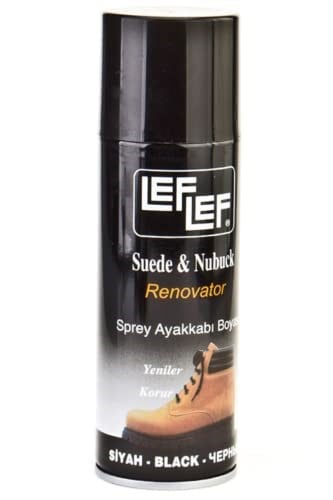 Nuri LefLef Süet Nubuk Ayakkabı Boyası Yenileyici Koruyucu Sprey (200 ml) (Siyah)