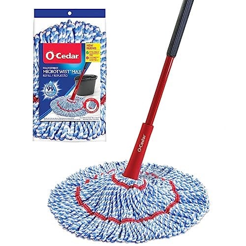 O-Cedar MicroTwist MAX Mikrofiber Bükümlü Paspas, 1 Ekstra Dolum ile | Eller Serbest Sıkma Özellikleri | Ekstra Büyük 45 cm Paspas Başlığı | Tüm Zemin Tiplerinde Güvenli