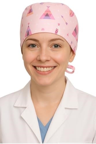 Okanmed Pembe Desenli Doktor Hemşire Aşçı Cerrahi Bone Hastane Bone Bandana M401