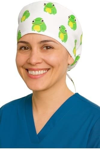 Okanmed Sevimli Kurbağa Desenli Doktor Hemşire Aşçı Cerrahi Bone Hastane Bone Bandana M415