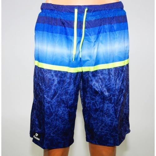 OLAIAN Erkek Boardshort Şort Mayo Uzun Deniz Havuz Astarlı Short Mavi Mavi M