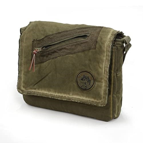 Old Cotton Cargo 7136 Vintage Günlük Omuz Postacı Kanvas Okul 14 inch Laptop Çantası
