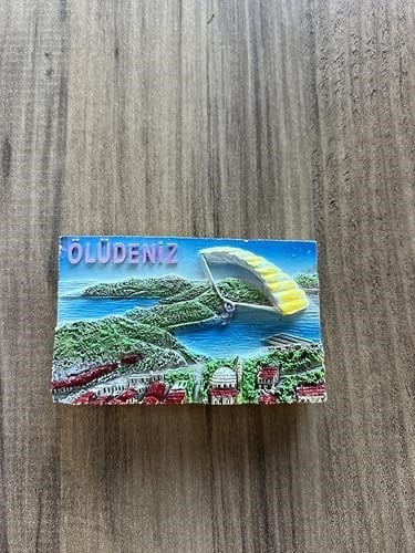 Ölüdeniz Manzaralı Dekoratif Turistik Buzdolabı Magneti, El Yapımı, 3 Boyutlu Tasarım