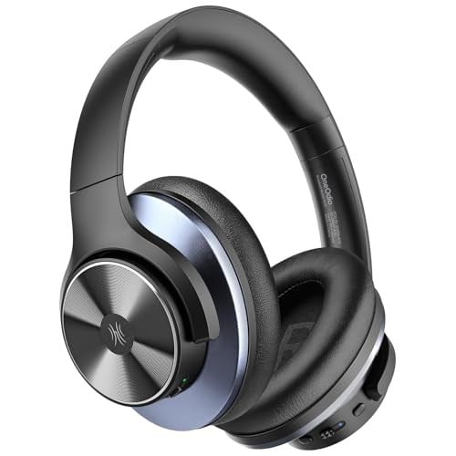 OneOdio A10 Bluetooth kulak üstü kulaklık, hibrit aktif gürültü önleme özellikli [62 saate kadar] kablosuz kulaklık, Hi-Res ses, derin bas, seyahat için mikrofon, ev, ofis için (siyah)
