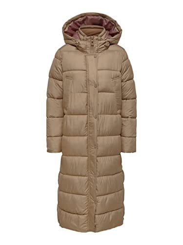 Only Onlcammie X- Long Quilted Coat Otw Kadın Günlük Mont 15267338-TIGERS-EYE Krem