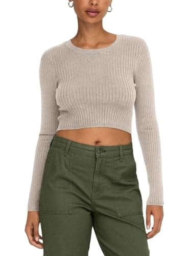 ONLY ONLKAROL LS CROP O-NECK KNT Kazak Kadın